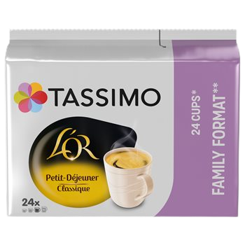 Tassimo, 80 Dosettes Café Long Classique L'OR, Compatibles avec les  machines TASSIMO, 80 Cafés, Équilibré et Aromatique, 5 packs de 16 dosettes  : : Epicerie