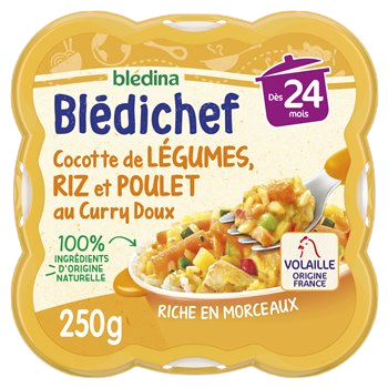 Blédina - Blédichef - Repas Bébé 15 Mois - 9 Plats Risotto Courgettes  Saumon Mozzarella - Petits Morceaux - 100% Ingrédients d'Origine Naturelle  - Dès