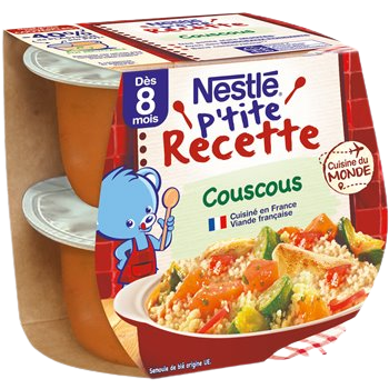 Petit pot P'tite recette Nestlé Couscous - 2x200g