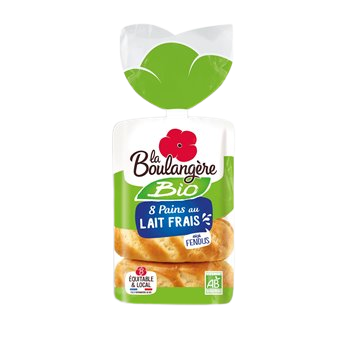 Pains au lait La Boulangère Bio x8 - 280g