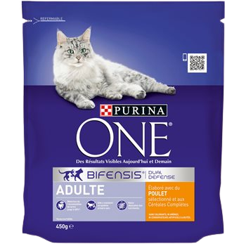 Croquettes chat Purina One Poulet chat adulte - 450g