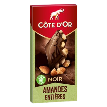 Tablette chocolat Côte d'Or Noir amandes - 180g