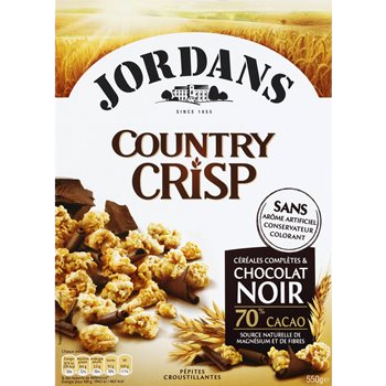 Country Crisp Cereal Jordans Dunkle Schokolade 550g
