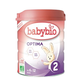 Lait poudre Optima 2 Babybio Bébé 6 mois à 1an - 800g