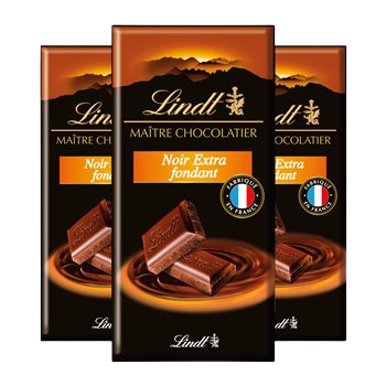 Tablette de chocolat noir Lindt 3x110g