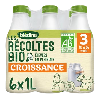 Growth milk Bledilait Bio - 6x1L