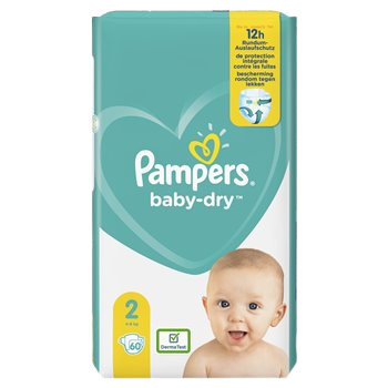 Couches Baby Dry Pampers Taille 2 - x60