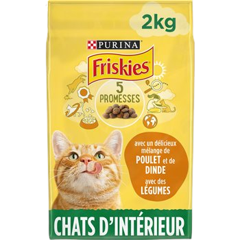Croquettes chat Friskies Poulet - Chat d'intérieur - 2kg