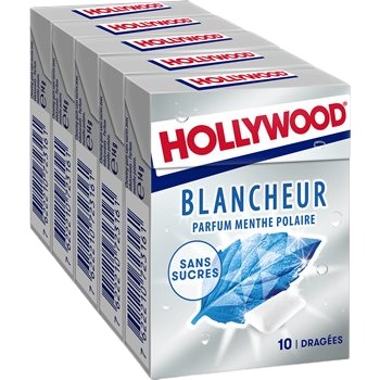 Chewing-gum Hollywood Blancheur - Sans sucres - 70g
