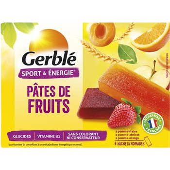 Pâte de fruits Gerblé Sport et énergie - 162g