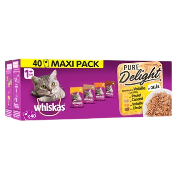 Sachets repas pour chat Whiskas Gelée volaille - 40x85g