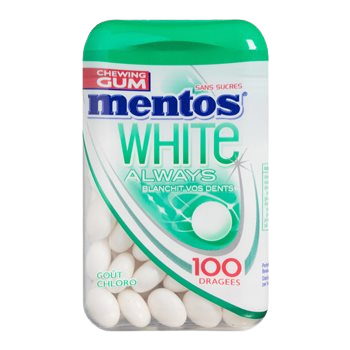 Chewing-gum White Always Mentos Chloro sans sucres x100 - 106g
