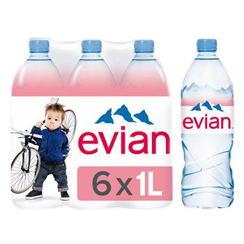 Evian mineral water 6x1L