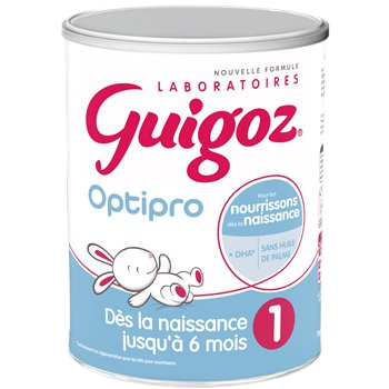 Lait en poudre Guigoz Optipro Bébé : Jusqu'à 6 mois - 900g