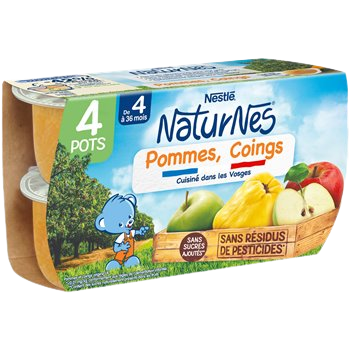 Naturnes Fruit puree Apples Quinces - 4/6 months 4x130g