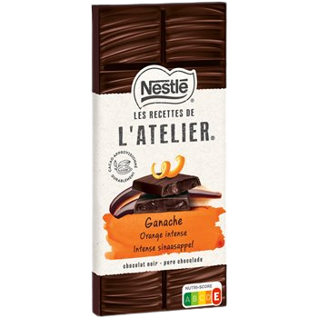 Tablette de Chocolat Nestlé Ganache orange intense 144g