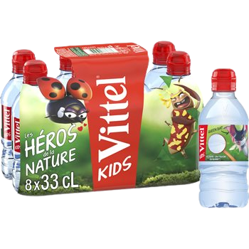Vittel natural mineral water 8x33cl
