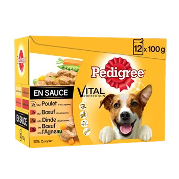 Bustine di farina per cani di razza Pedigree In salsa - 12x100g