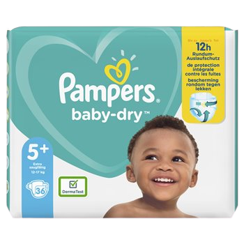 Couches Baby Dry Pampers Taille 5+ - x36