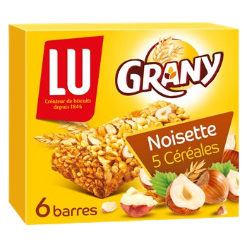 Grany Hazelnut cereal bars x 6 125g