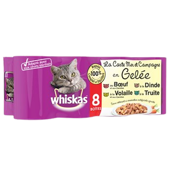 Gelatina per gatti Whiskas Mare e campagna - 8x390g