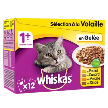 Sachet repas chats Whiskas à la volaille - 12x100g