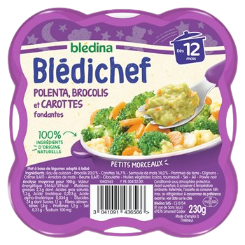 Repas Blédichef Bledina Polenta brocolis carottes 230g