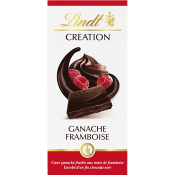 Tablette de chocolat noir Lindt Ganache framboise - 150g