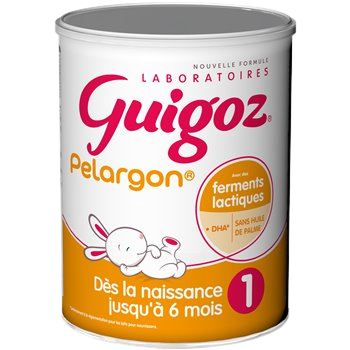 Lait en poudre Guigoz Pelargon Bébé : Jusqu'à 6 mois - 800g