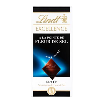Tablette de chocolat noir Lindt Noir : Fleur de sel - 100g