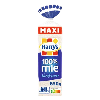 Pain de mie Harrys 100% mie Nature Sans croûte Maxi - 650g