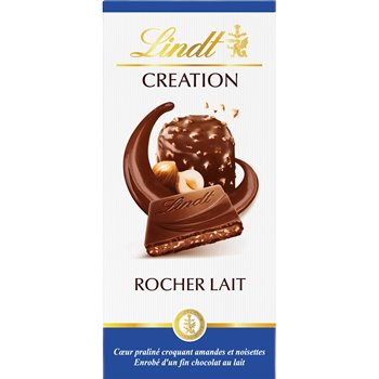 Tablette chocolat au lait Lindt Le rocher lait - 150g
