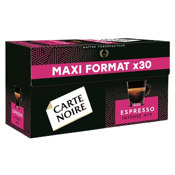 Café espresso Carte Noire N°9 Intense x30 - 159g