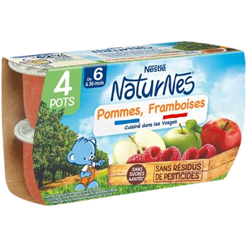 Petits pots Naturnes Pommes/framboises 6 mois 4x130g