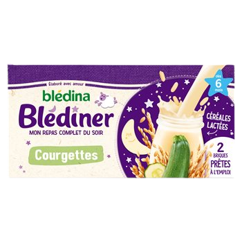 Lait légumes Blédiner Blédina Courgettes sans gluten 2x250ml