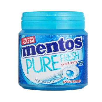 Chewing gum Mentos pure fresh Menthe thé vert sans sucre-100g