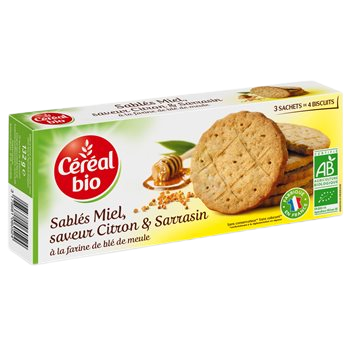 Biscuits sablés Céréal Bio  Miel citron sarrasin - 132g