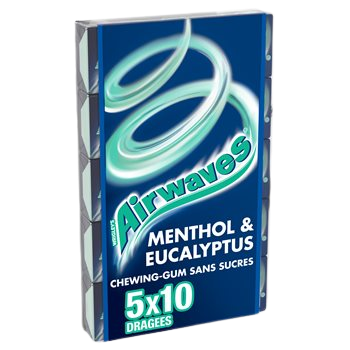 Chewing-gum menthol Airwaves Eucalyptus s/sucre 5x10