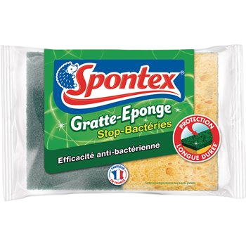 Spontex anti-bacterial sponge scraper - x2