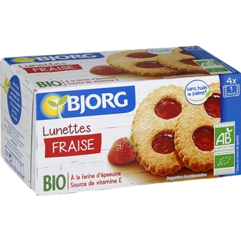 Organic Bjorg Strawberry Glasses Biscuits 200g