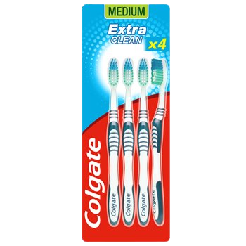 Colgate Extra-saubere mittlere Zahnbürste x4