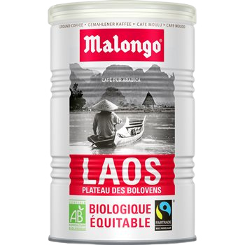 Organic Malongo Laos Pure Arabica coffee ground - 250g