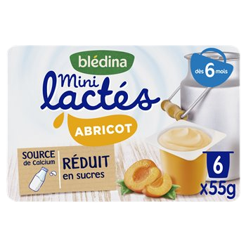 Dessert al latte Blédina - 6 mesi Albicocca - 6x55g
