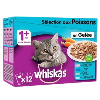 Sachet repas chats Whiskas Aux poissons - 12x100g