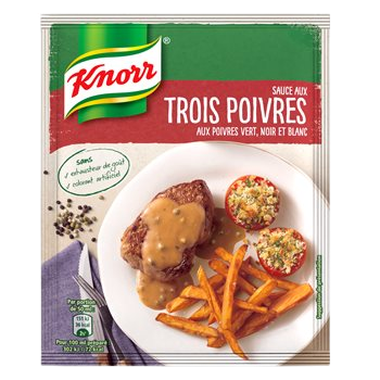 Sauce aux 3 Poivres Knorr Poivres gris verts blancs 28g