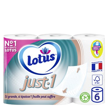 Papier toilette Lotus Just.1 Rouleaux blancs - x6